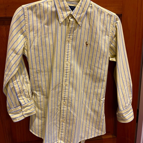 Ralph Lauren Yellow and Blue Striped Women’s Shirt - Picture 2 of 4